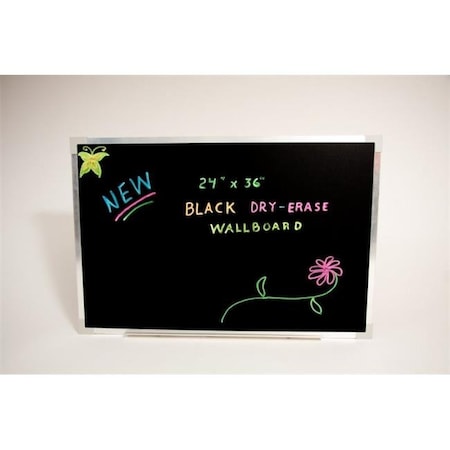 Crestline Crestline 93-A 24 x 36 in. Aluminium-Framed Black Dry-Erase Board 17931